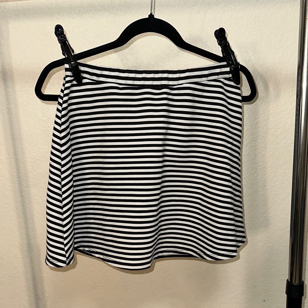 Joey Black and White Striped Mini Skirt